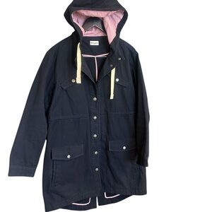 Bridge & Burn L Navy Hooded Jacket with pink/red Lining Mint/excellent condition